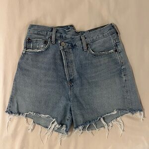 Agolde High Rise Criss Cross Jean Shorts